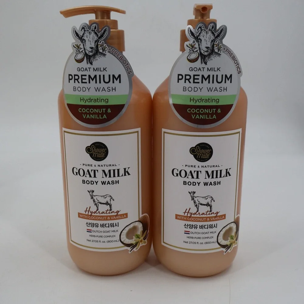 Aekyung Shower Mate Goat Milk Body Wash 2pk 27oz Coconut Vanilla Hydrating New